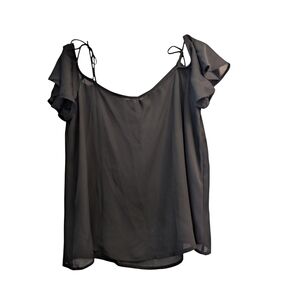 Reitmans Black Ruffle Sleeve Blouse M